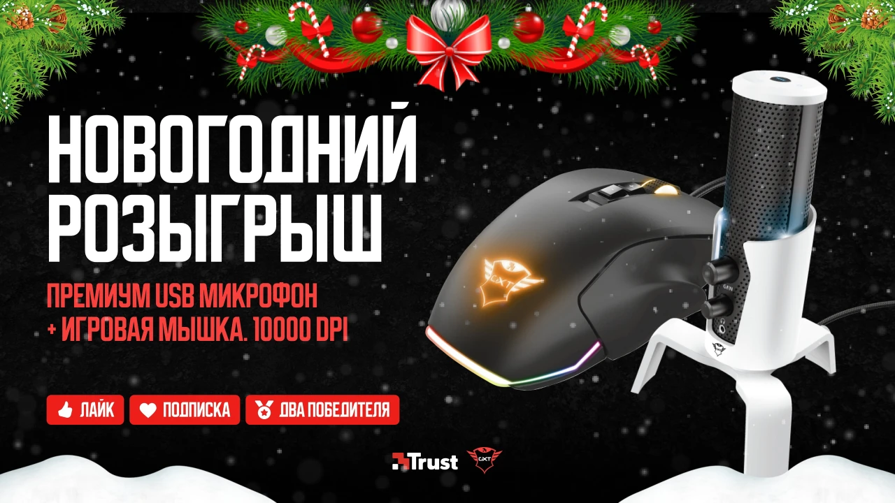 Розыгрыш игровой мышки и микрофона от Trust Gaming